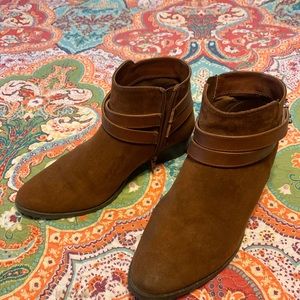 Lauren Conrad feux suede ankle boot.